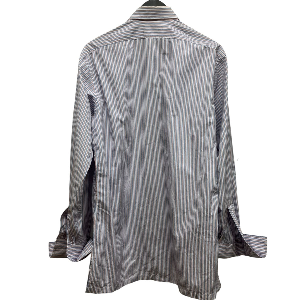 Charvet 長袖ストライプカフリンクスシャツ 古着・中古-2枚目のアイテム画像