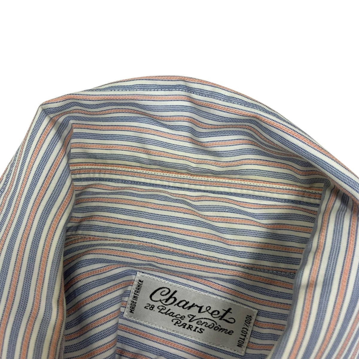 Charvet 長袖ストライプカフリンクスシャツ 古着・中古-8枚目のアイテム画像