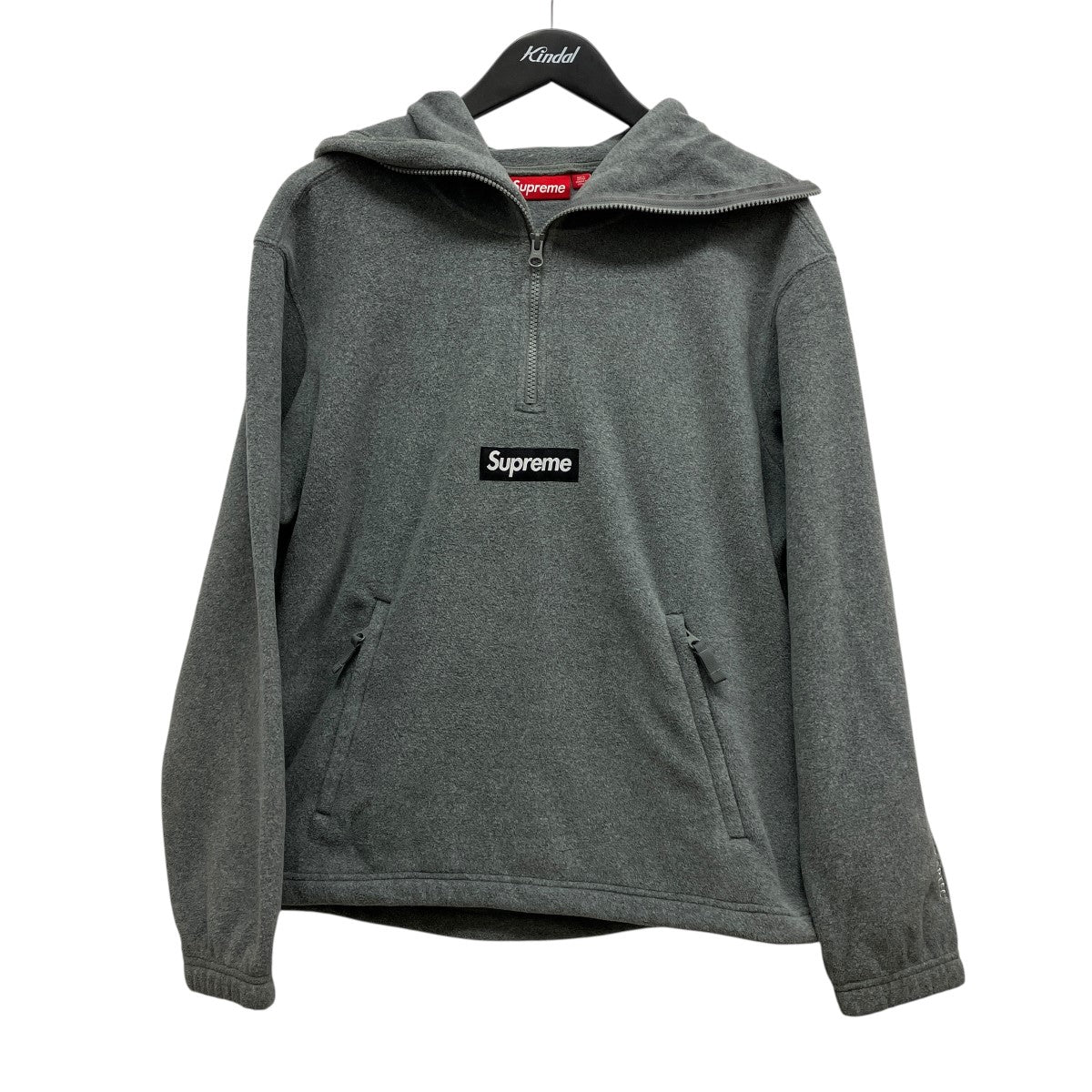 25AWPolartec Face Mask Half Zip Hooded Sweatshirtハーフジップボックスロゴパーカー