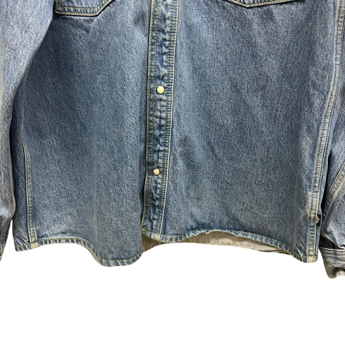 stussy BOXY WESTERN DENIM SHIRTボクシーデニムウエスタンシャツ1110265 古着・中古-4枚目のアイテム画像