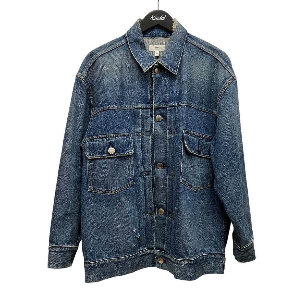HYKE BIG FITダメージ加工デニムジャケット 古着・中古-1枚目のアイテム画像