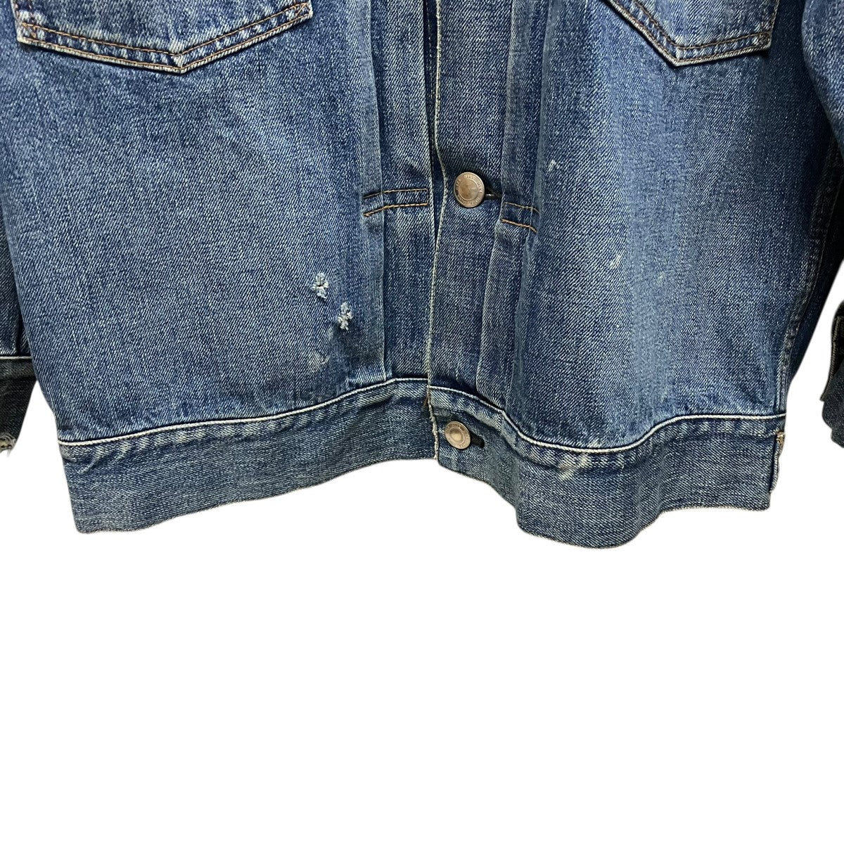 HYKE BIG FITダメージ加工デニムジャケット 古着・中古-4枚目のアイテム画像