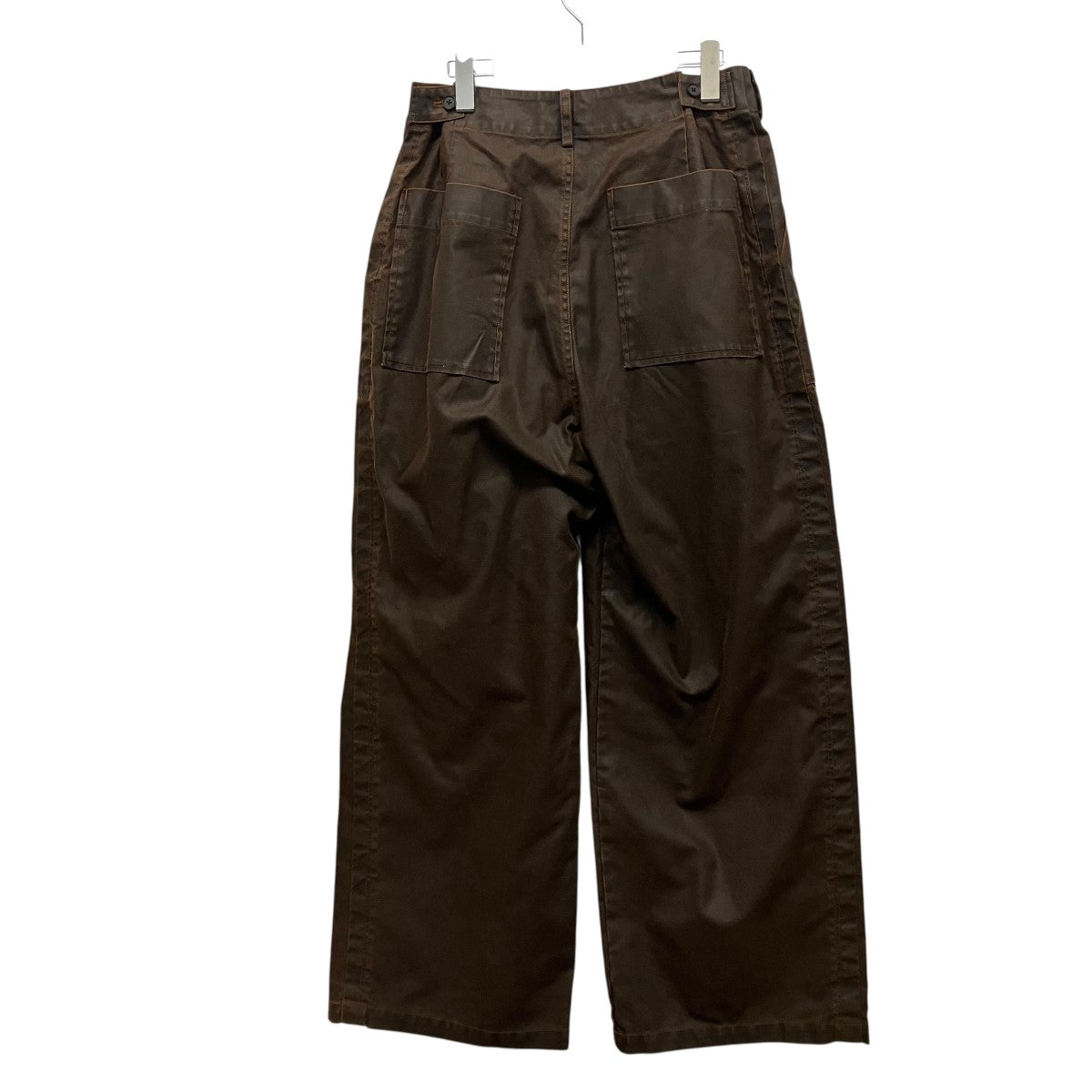 YOKE 26SSCoating Cotton 1pleated Backer PantsタックワイドベイカーパンツYK26SS01184P 古着・中古-2枚目のアイテム画像