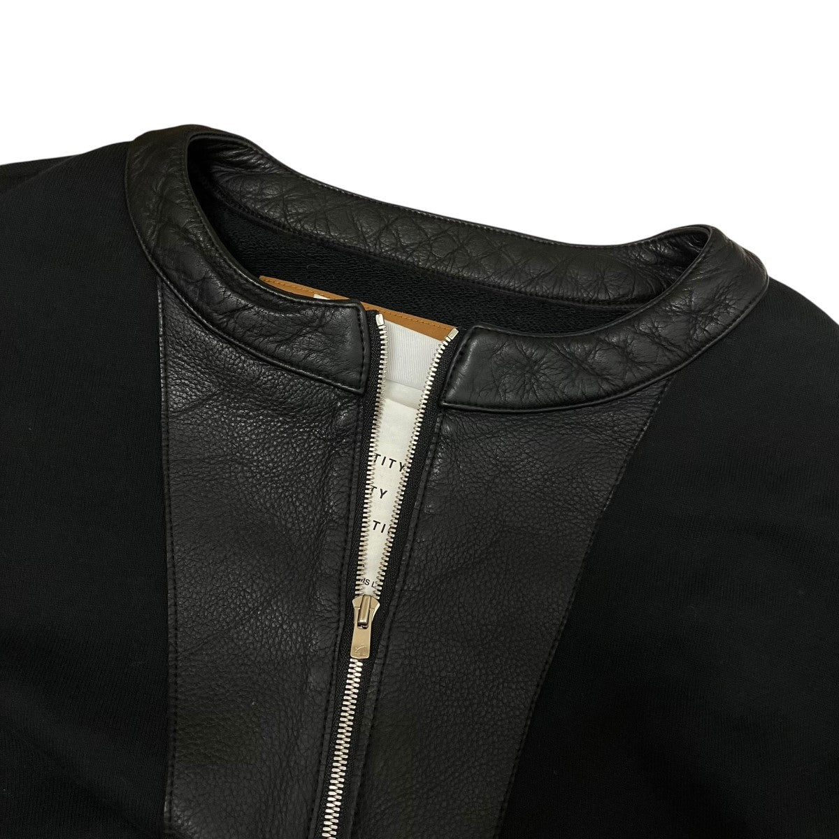 KYOU Leather Original Supima Aging Cotton Sweatレザー切替エルボーパッチハーフジップスウェットKU5FWUSWT02 古着・中古-5枚目のアイテム画像