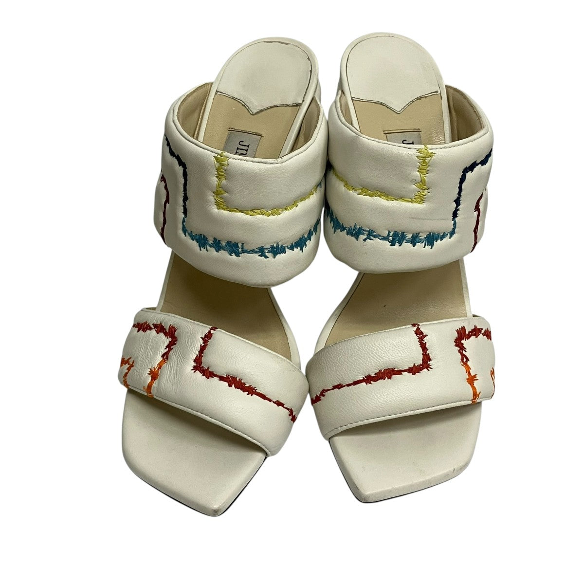【美品】ジミーチュウ　サンダル　サテン　ホワイト JIMMY CHOO(ジミーチュウ) Themis 100 Sandalヒールサンダル ホワイト
