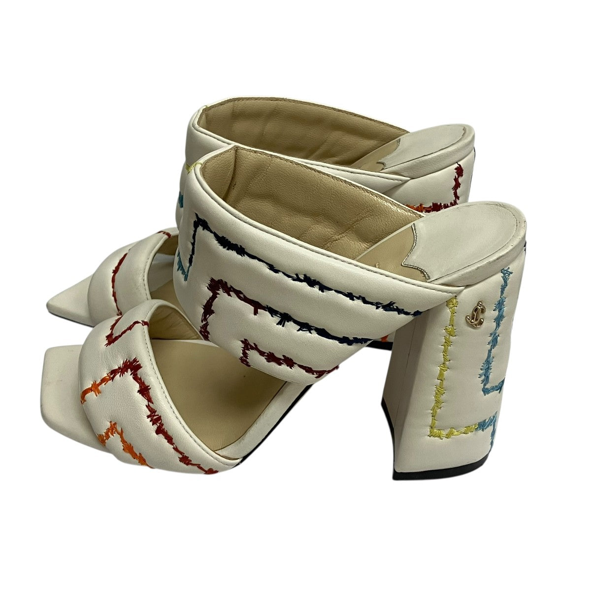 JIMMY CHOO(ジミーチュウ) Themis 100 Sandalヒールサンダル ホワイト