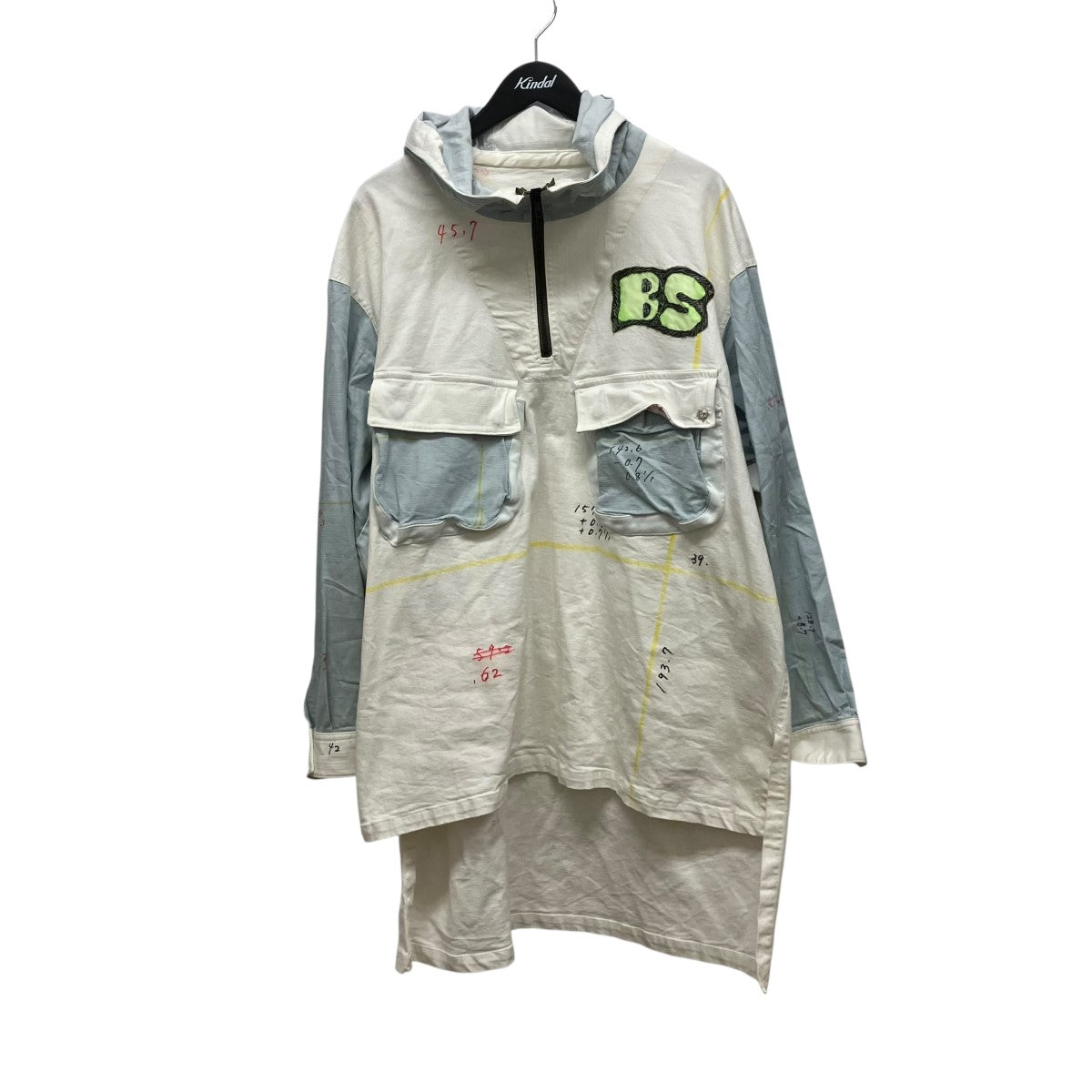 bodysong． ペイントハーフジップフーデッドシャツジャケットBS229802 古着・中古-1枚目のアイテム画像