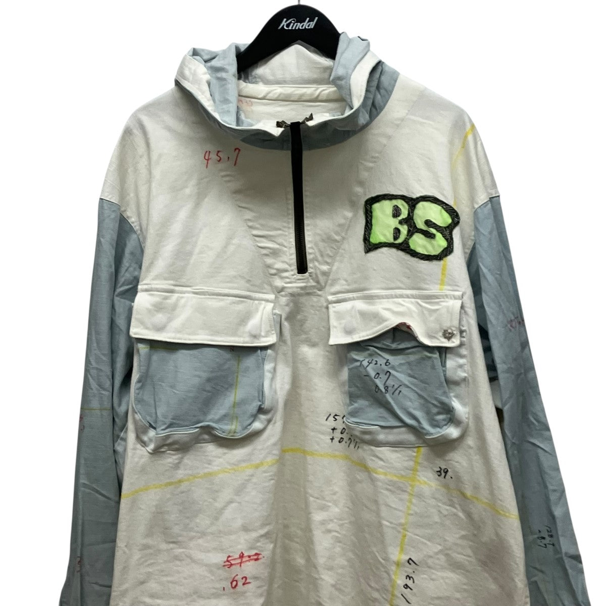 bodysong． ペイントハーフジップフーデッドシャツジャケットBS229802 古着・中古-3枚目のアイテム画像