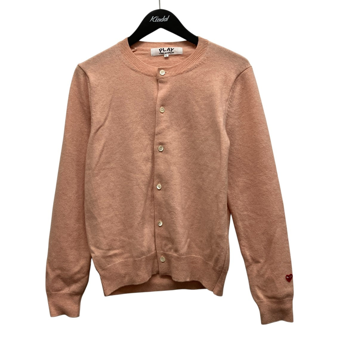 PLAY COMME des GARCONS Round Neck CardiganウールクルーネックカーディガンAZ-N091 古着・中古-1枚目のアイテム画像