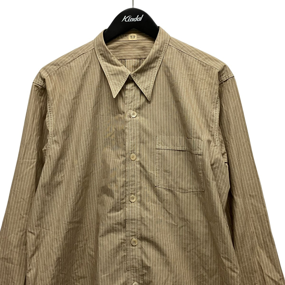 Taiga Takahashi(タイガタカハシ) Narrow Collar Shirtストライプ