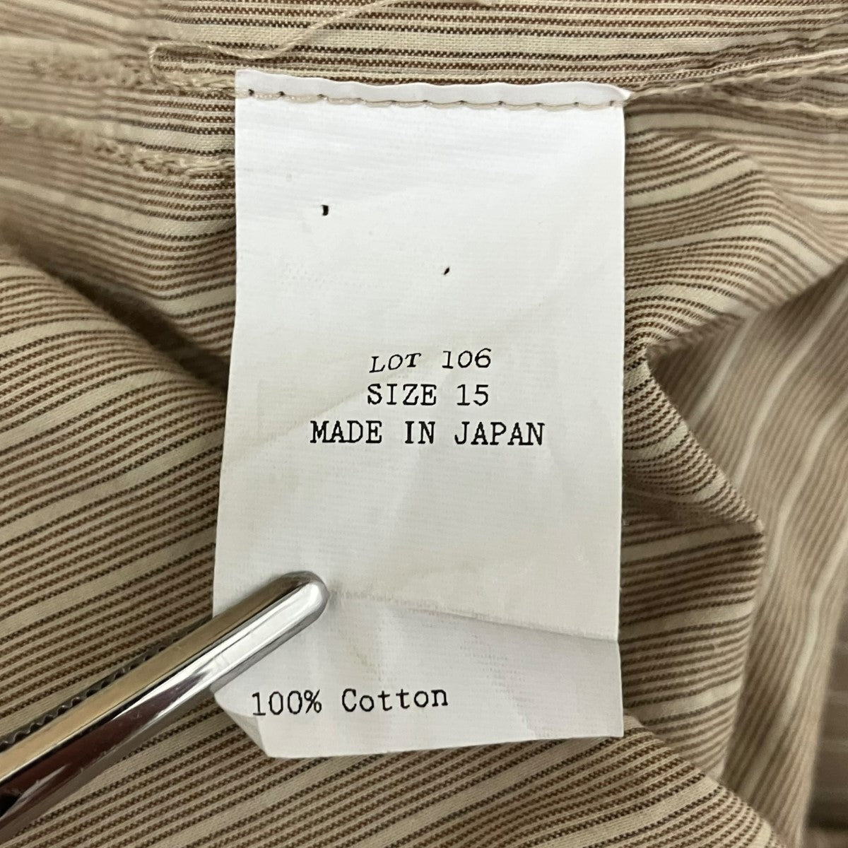 Taiga Takahashi(タイガタカハシ) Narrow Collar Shirtストライプ