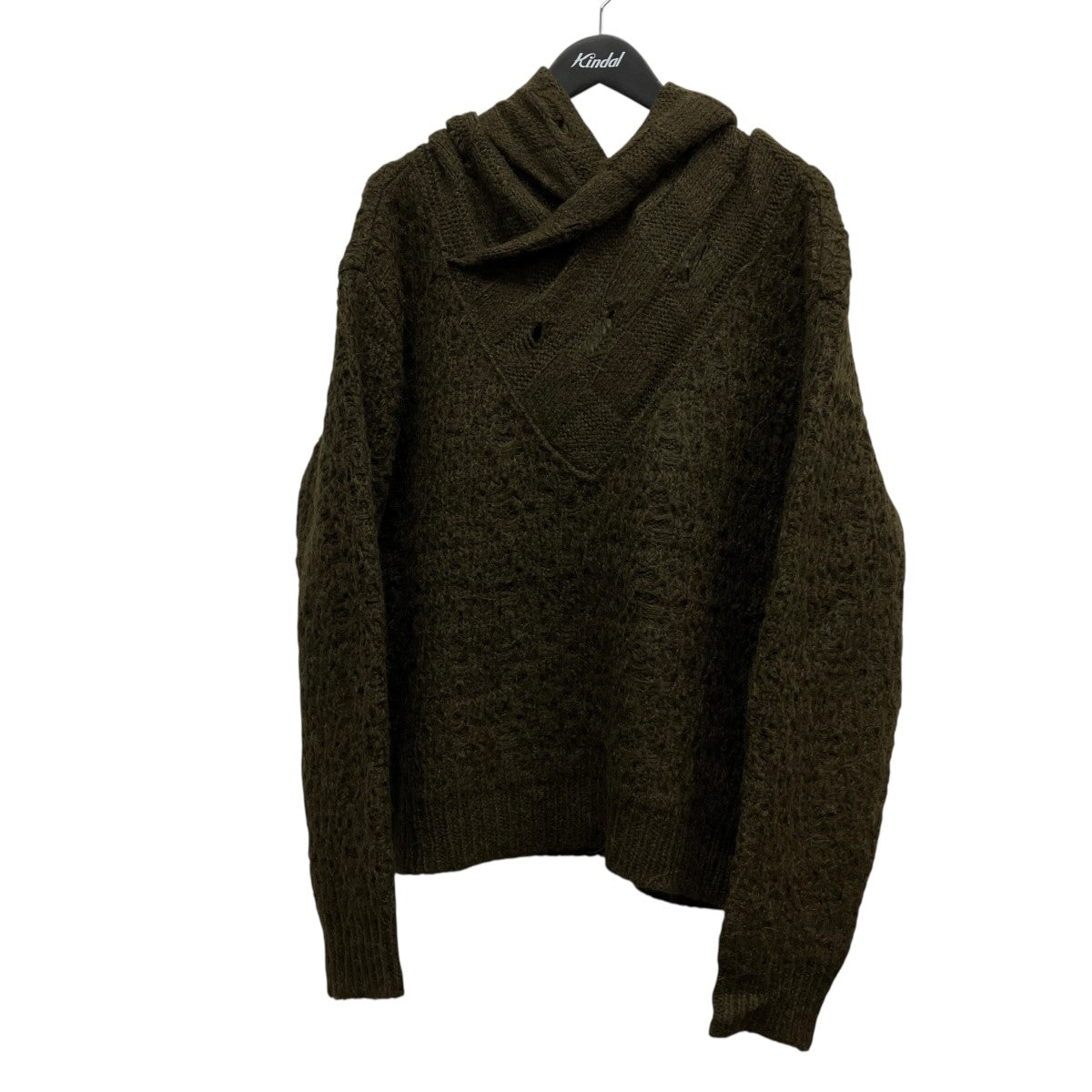 ARELIN SHAWL LAYER ED SWEATERフーデッドニット