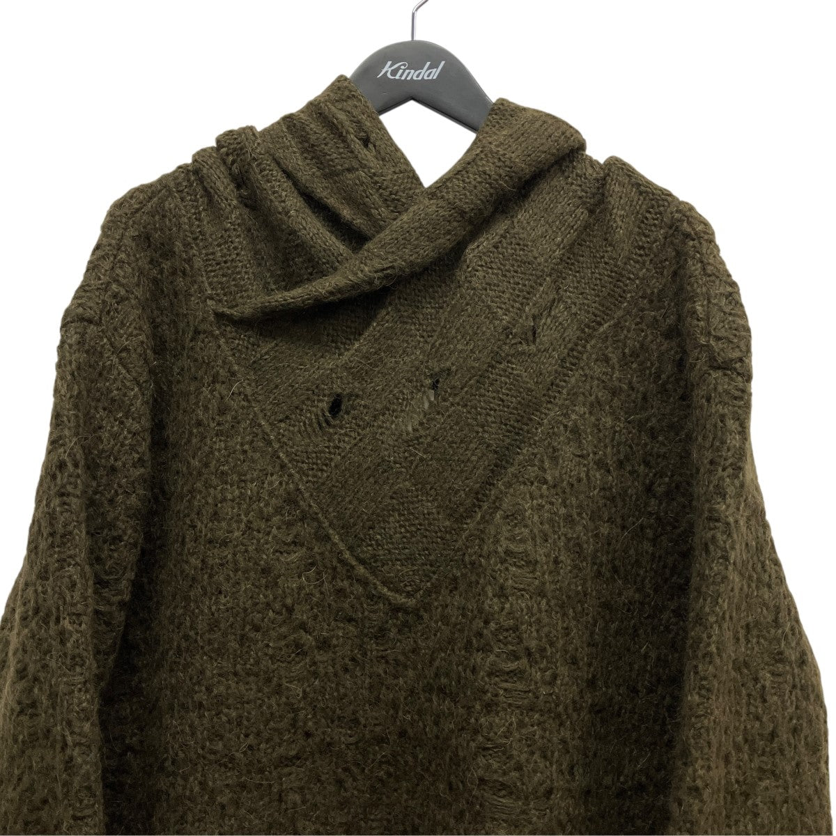 ARELIN SHAWL LAYER ED SWEATERフーデッドニット