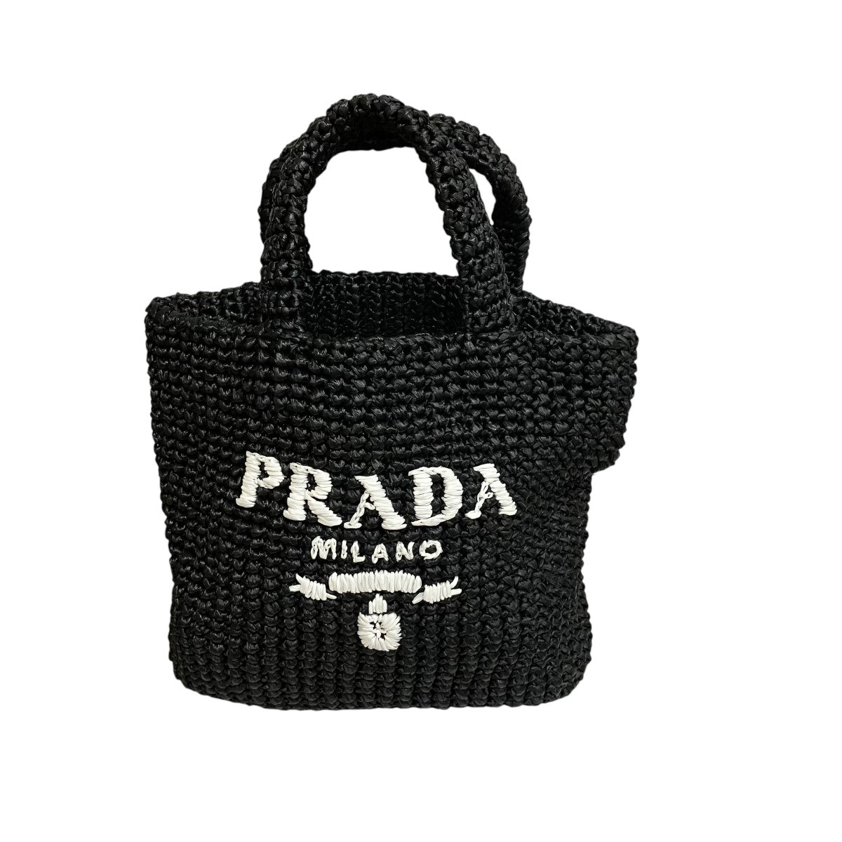 PRADA トライングルロゴスモールクロシェトートバッグ1BG422