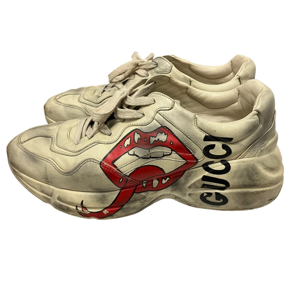 GUCCI USED加工レザースニーカー552089 古着・中古-3枚目のアイテム画像