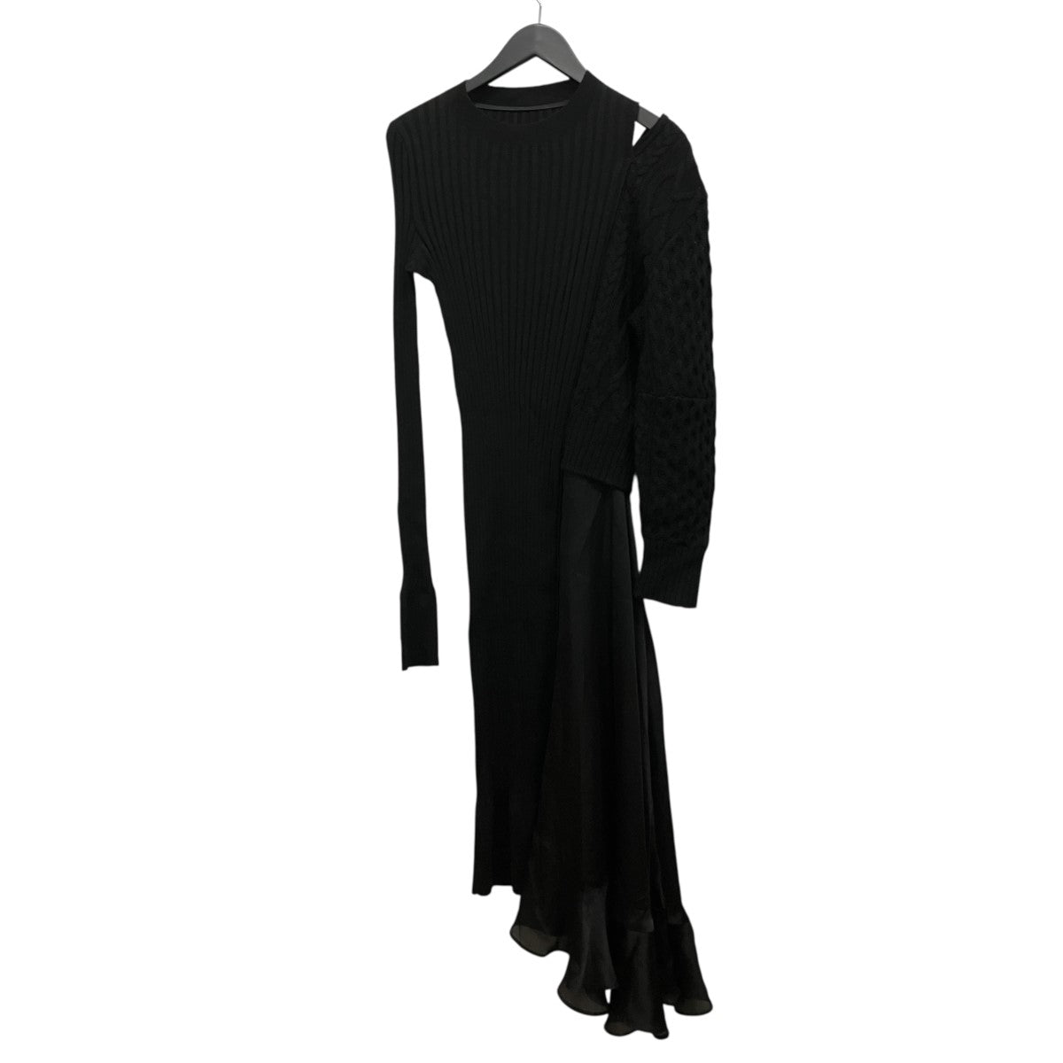 BI-MATERIAL ASYMMETRICALニット切替ドッキングワンピース20-05196