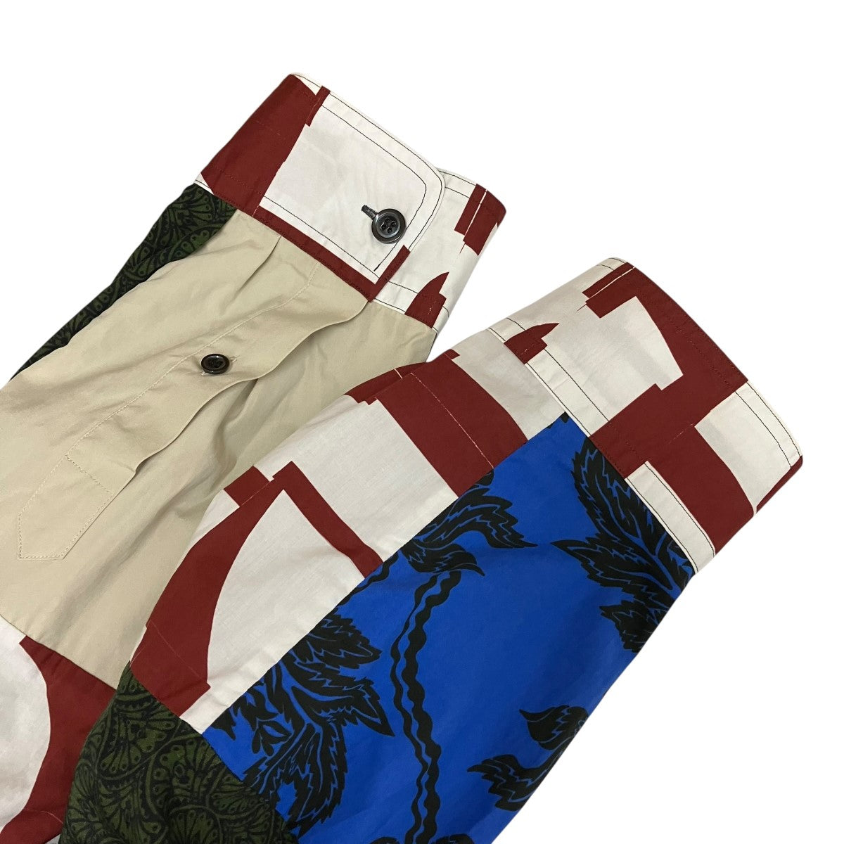 切替パッチワークシャツ