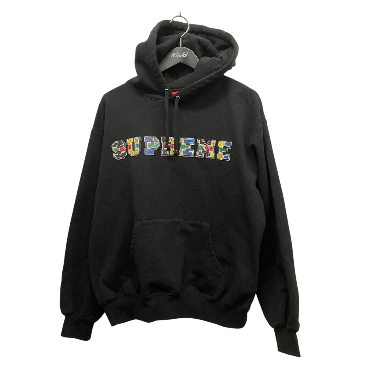 Supreme 23AWCollegiate Patchwork Leather Hooded Sweatshirtロゴパーカー 古着・中古-1枚目のアイテム画像
