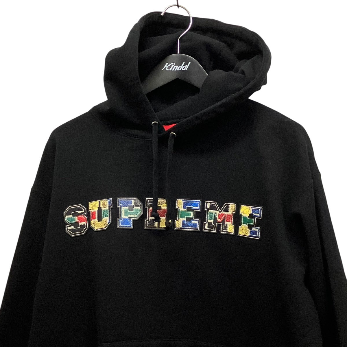 Supreme 23AWCollegiate Patchwork Leather Hooded Sweatshirtロゴパーカー 古着・中古-3枚目のアイテム画像