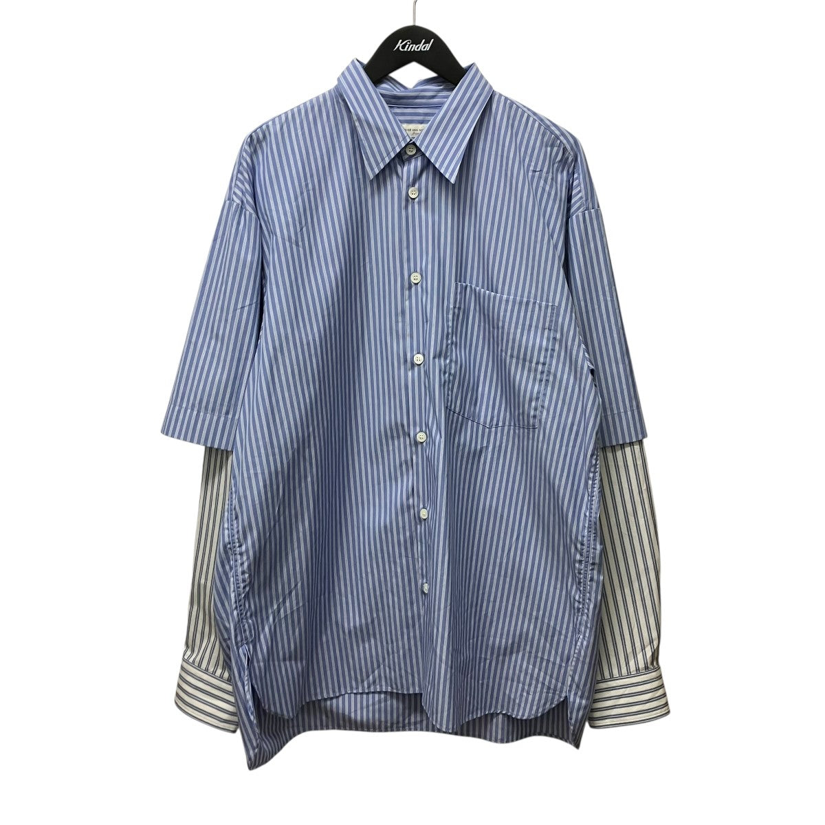 DRIES VAN NOTEN 23AWDouble Sleeve Shirtレイヤードストライプシャツ 古着・中古-1枚目のアイテム画像