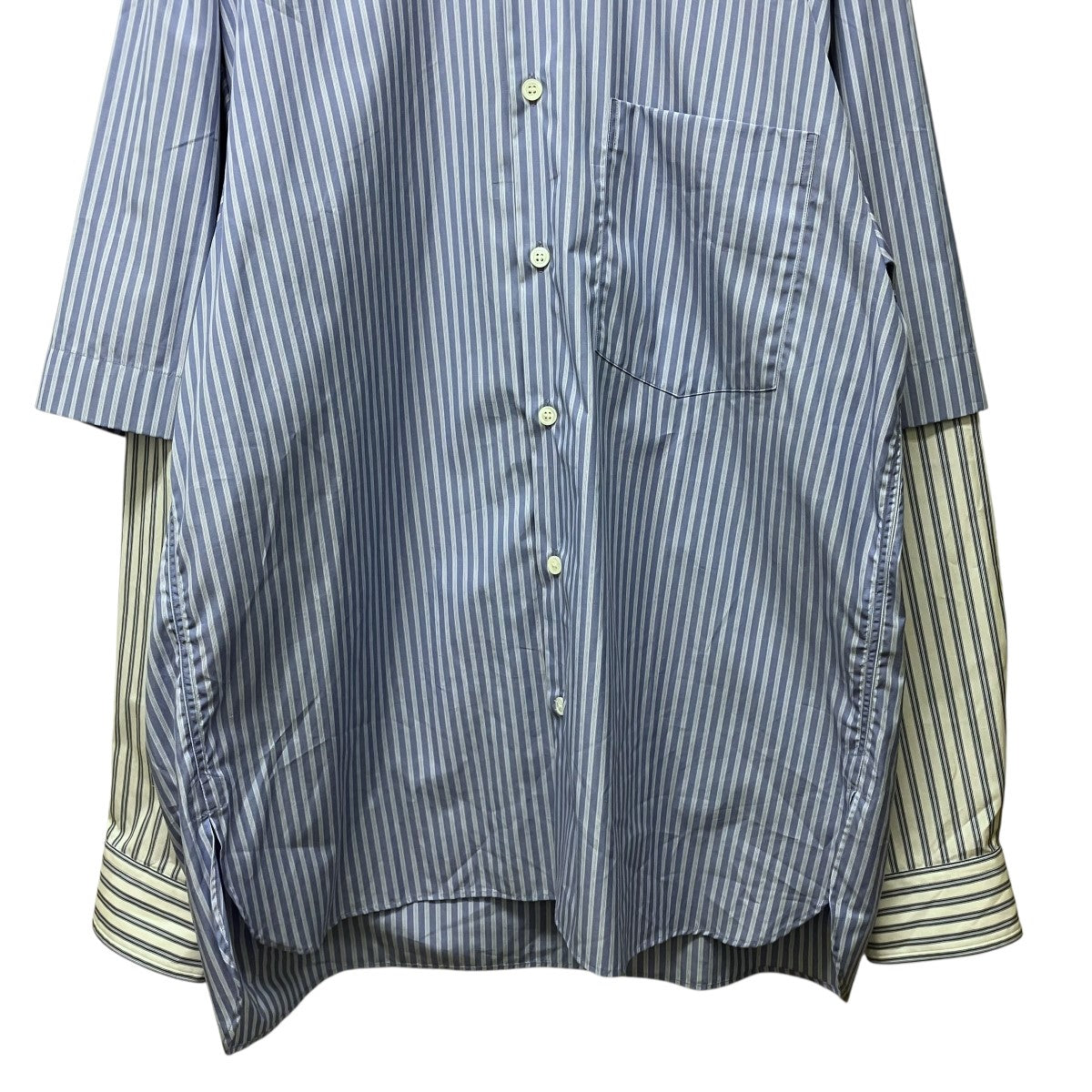 DRIES VAN NOTEN 23AWDouble Sleeve Shirtレイヤードストライプシャツ 古着・中古-4枚目のアイテム画像