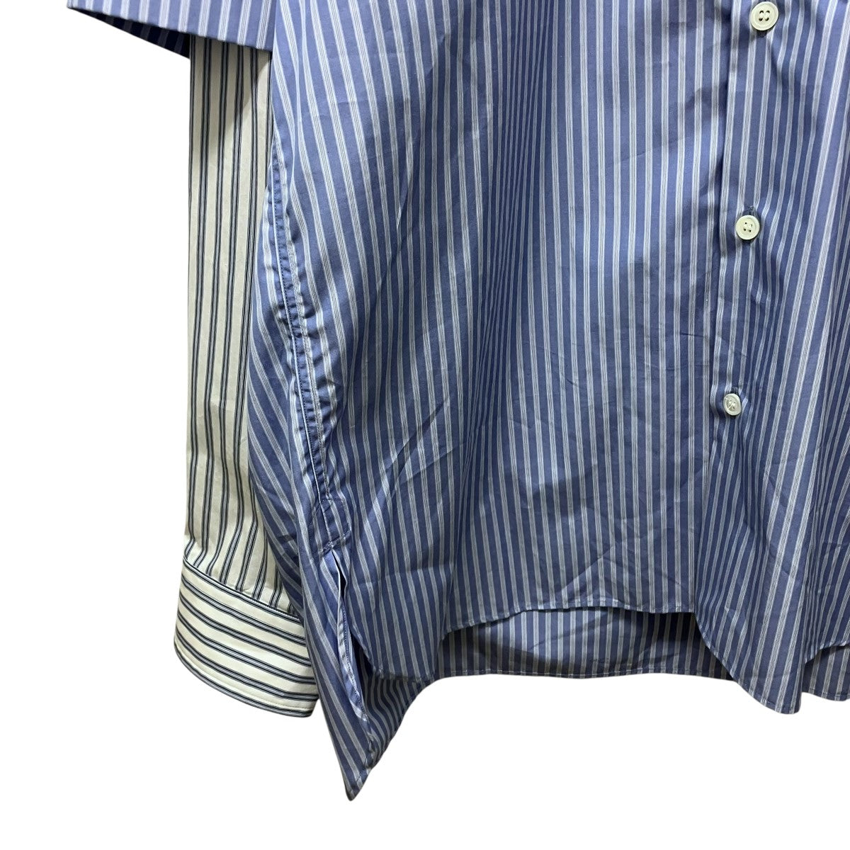DRIES VAN NOTEN 23AWDouble Sleeve Shirtレイヤードストライプシャツ 古着・中古-5枚目のアイテム画像