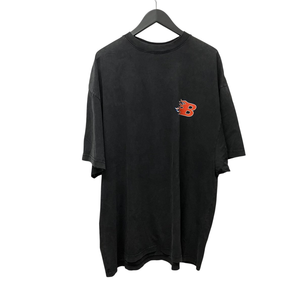 BALENCIAGA 21SSFlame print TEEユーズド加工プリントTシャツ656978 古着・中古-2枚目のアイテム画像