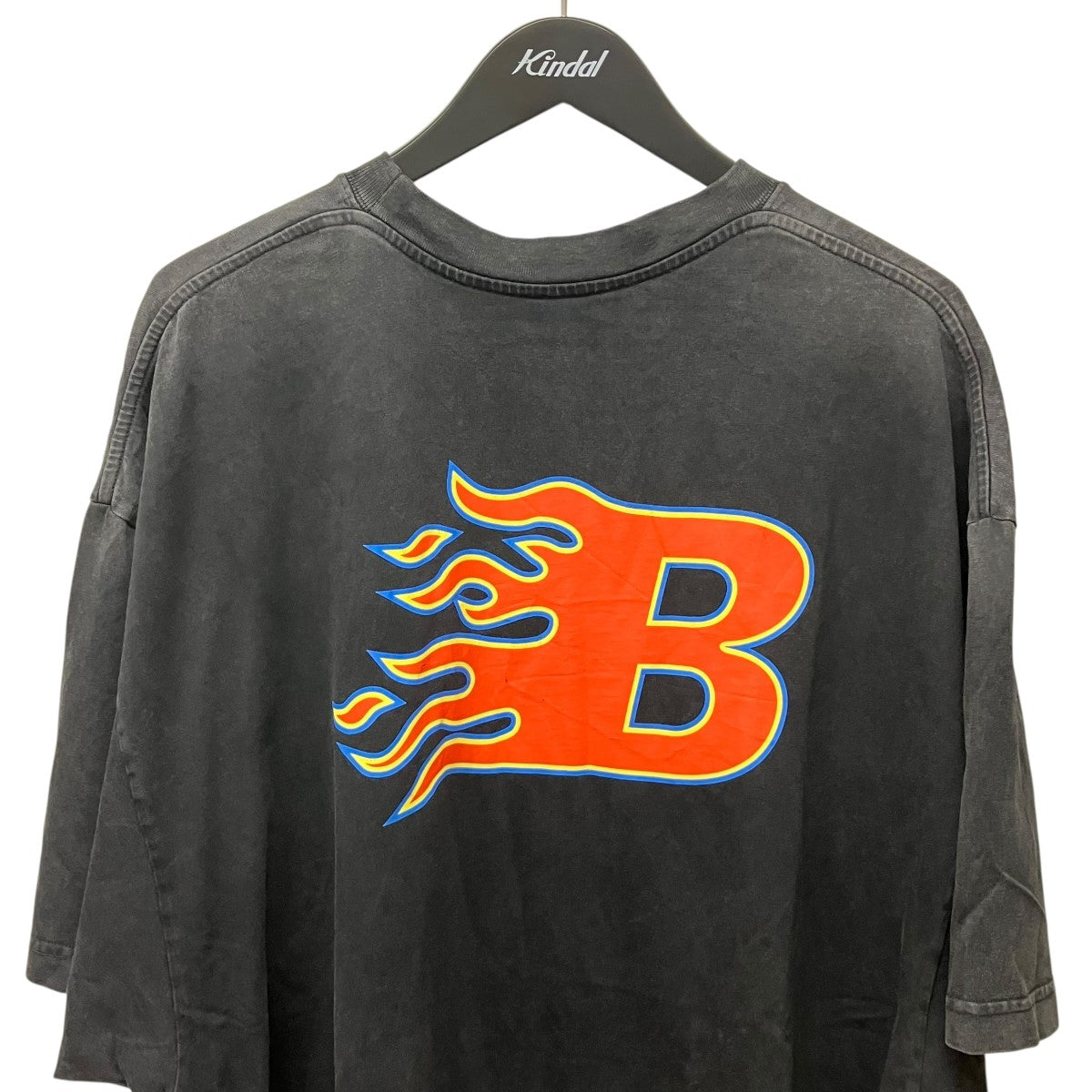BALENCIAGA 21SSFlame print TEEユーズド加工プリントTシャツ656978 古着・中古-3枚目のアイテム画像