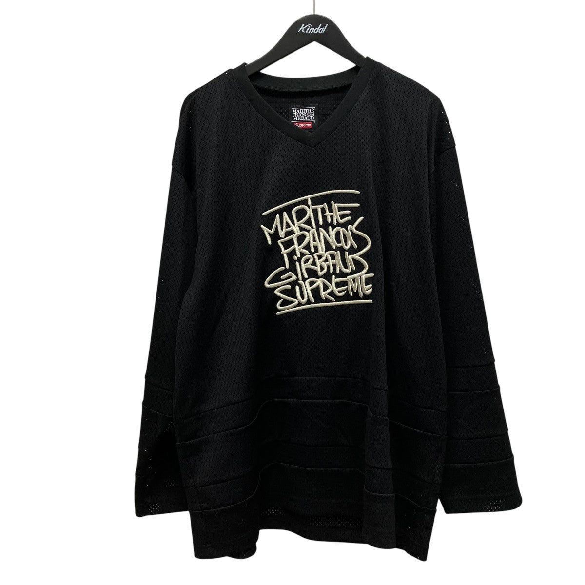25SSHockey Jerseyロゴ刺しゅうメッシュカットソー