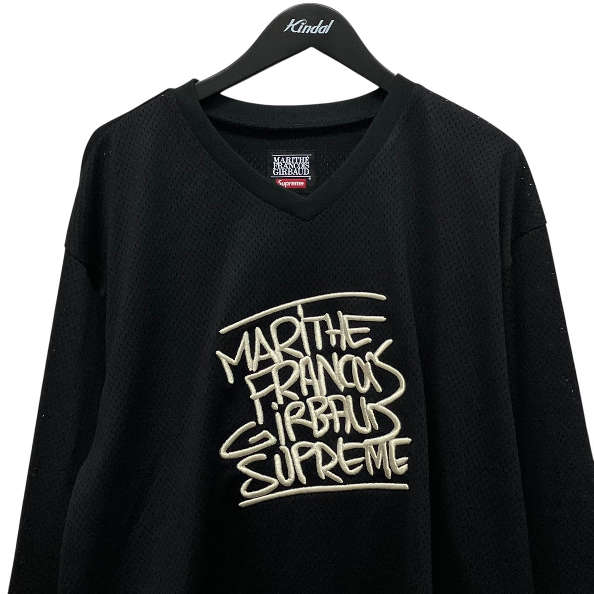 25SSHockey Jerseyロゴ刺しゅうメッシュカットソー