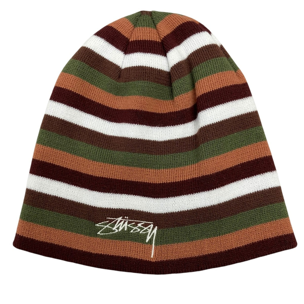 stussy SMOOTH STOCK STRIPED SKULLCAPニット帽1321239 古着・中古-1枚目のアイテム画像
