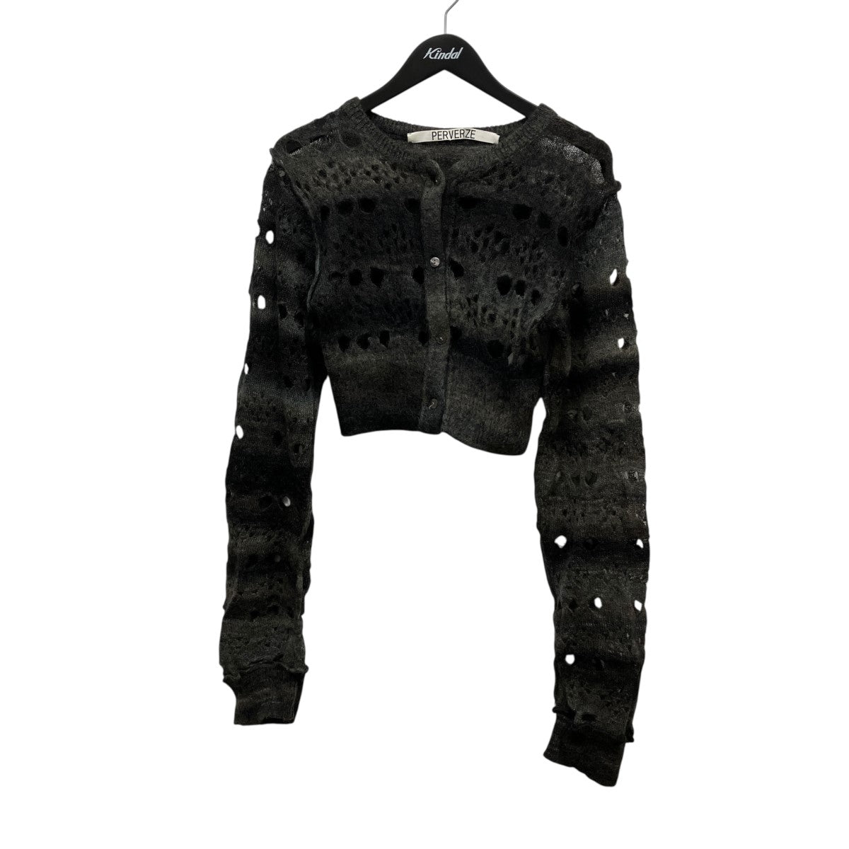 Wmns Holey Pattern Mohair Knitモヘア混バンドカラーカーディガン0123030501