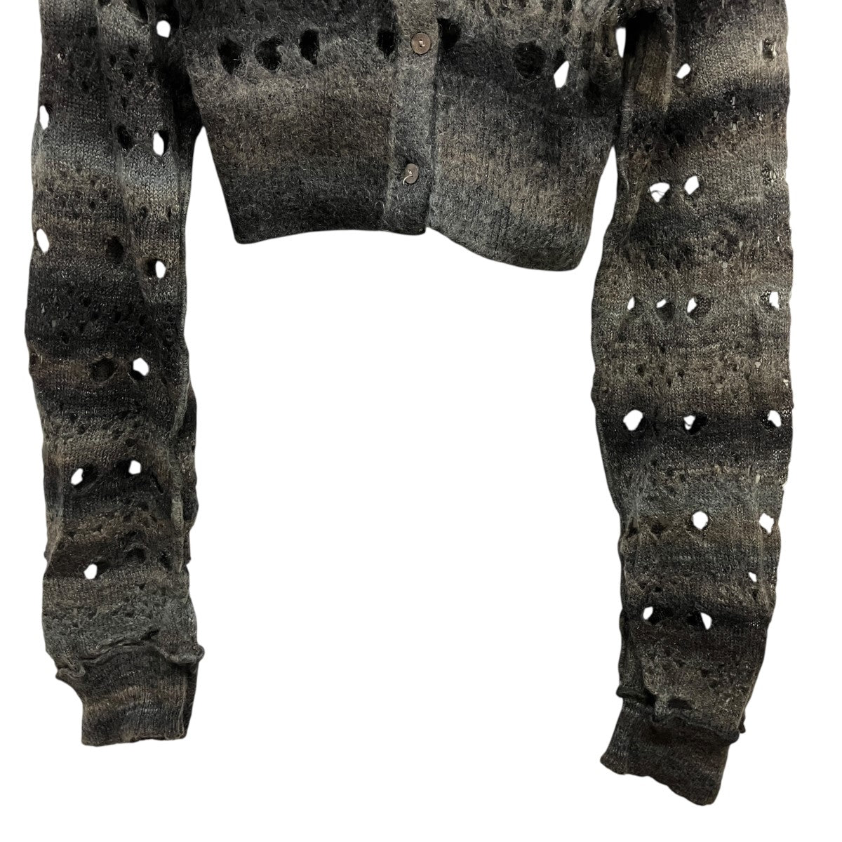 Wmns Holey Pattern Mohair Knitモヘア混バンドカラーカーディガン0123030501