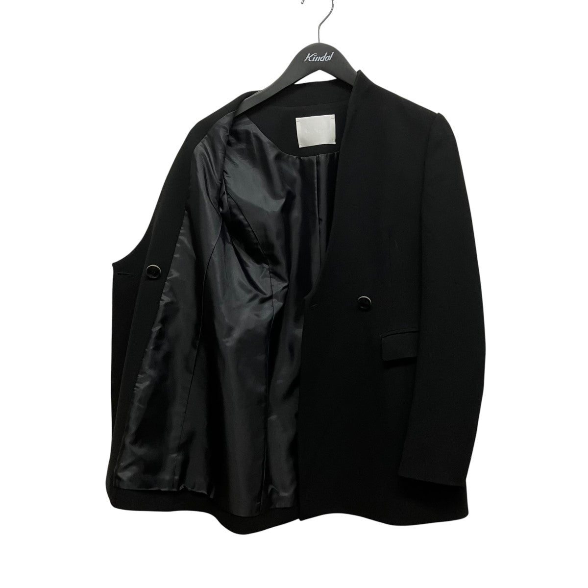 Acetate Polyester Collarless Double Breasted Suit JacketノーカラージャケットMM24FW-JK011