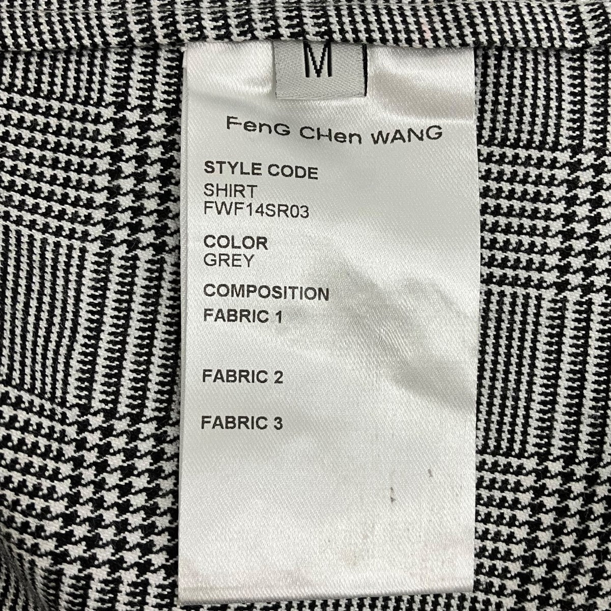 FENG CHEN WANG チェックプリントシャツFWF14SR03 古着・中古-6枚目のアイテム画像