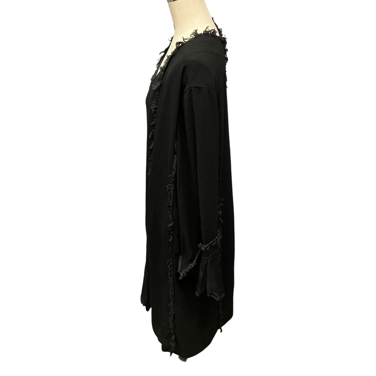 GEORGETTE FRINGE DRESSジップアップレイヤードワンピースTP02-FH216