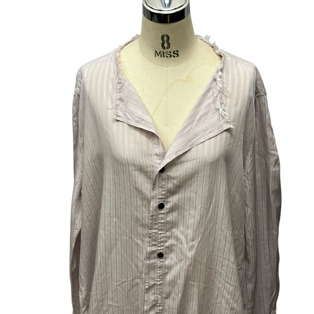 25SSCELLULOSE STRIPE COLLARLESS A-LINE DRESSシャツワンピースYQ-D06-228