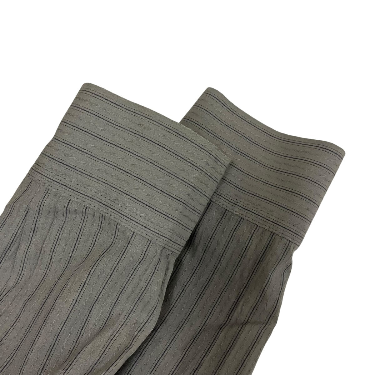 25SSDOBBY STRIPE RIGHT FRONT DOUBLED SHIRTノーカラーストライプシャツYP-B11-014