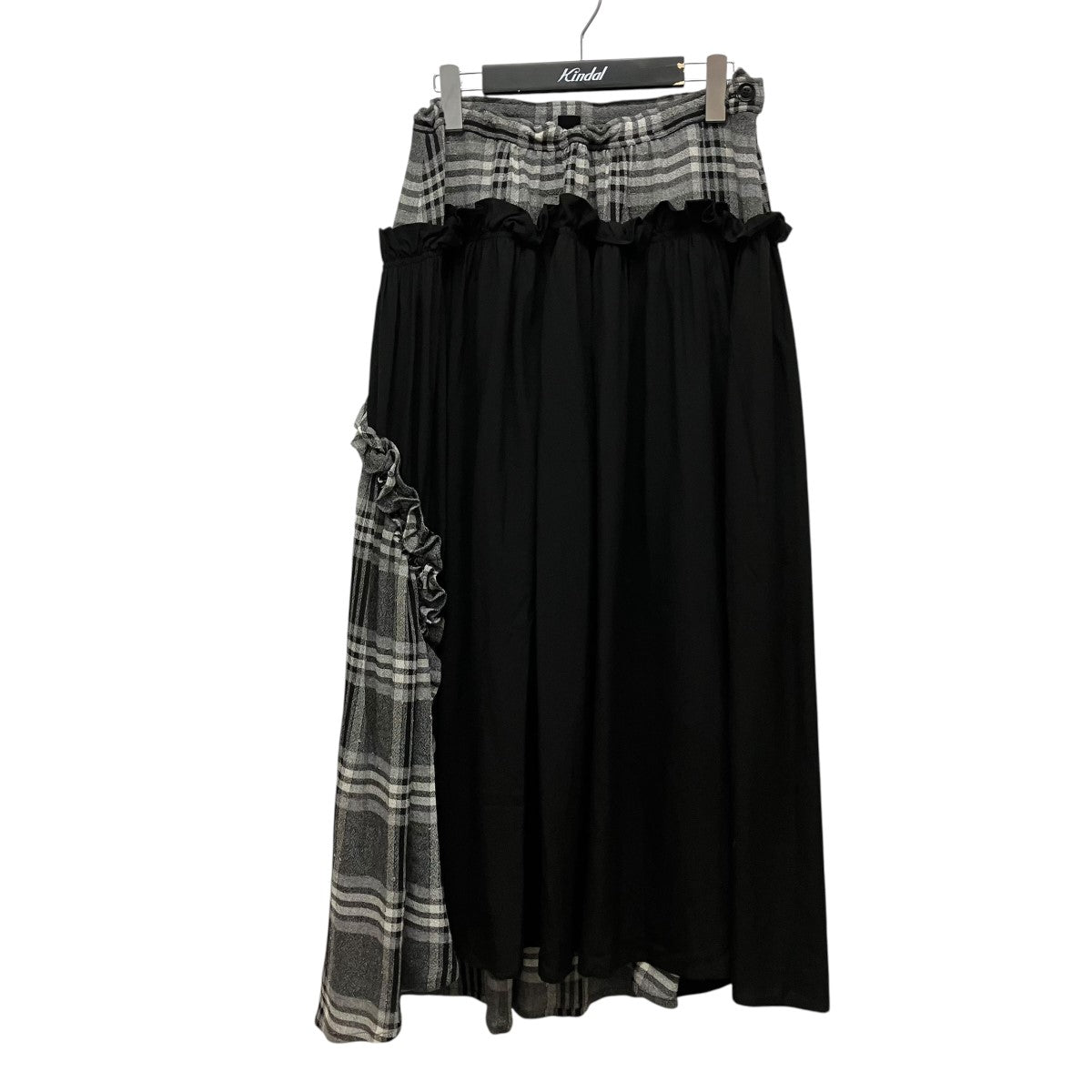 25AWGAUZE PLAID FRILL GATHER SKIRTフリルチェックスカートYL-S14-201