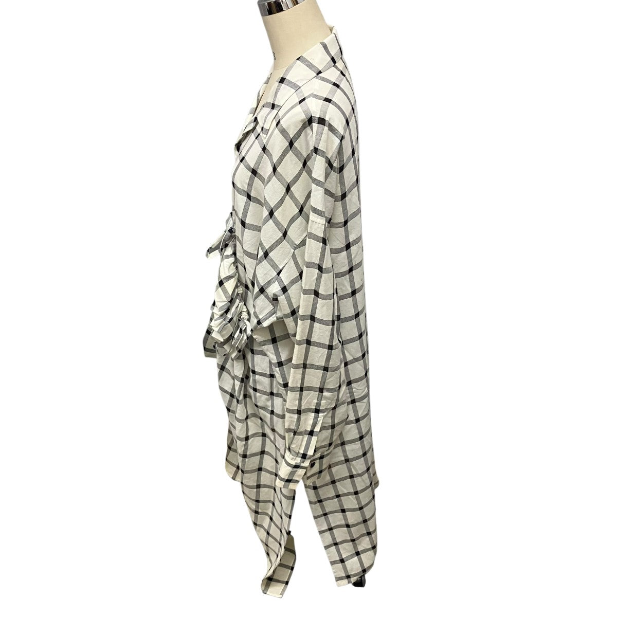 25SSCOTTON CUPRO PLAID SHIRT DRESSチェックシャツワンピースYD-D25-021