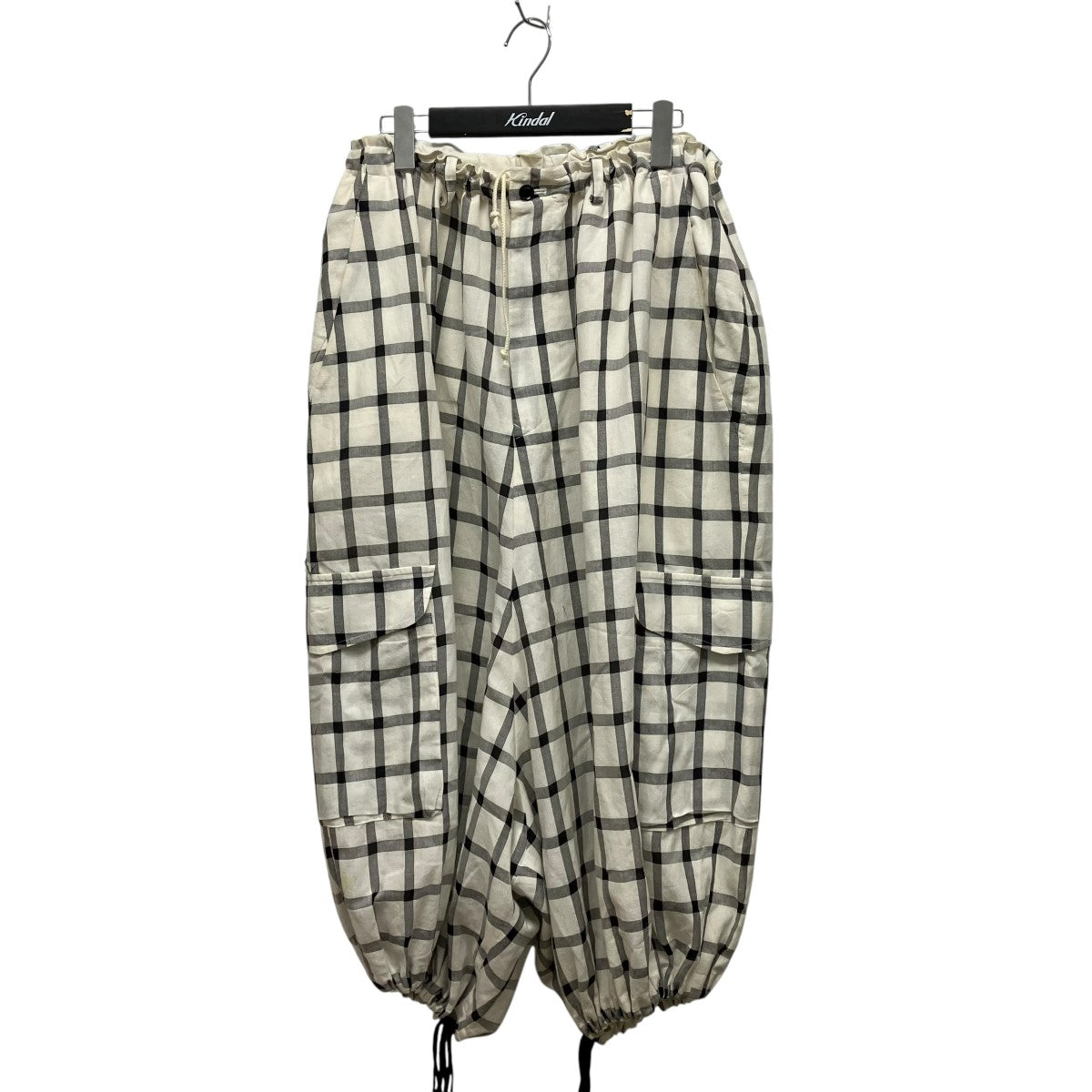25SSCOTTON CUPRO PLAID PANTSチェックイージーパンツYD-P27-021