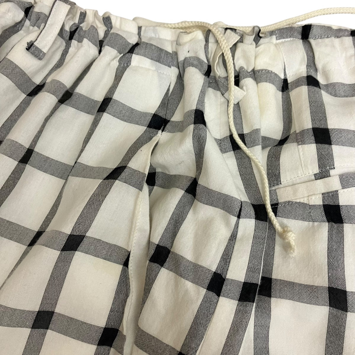25SSCOTTON CUPRO PLAID PANTSチェックイージーパンツYD-P27-021