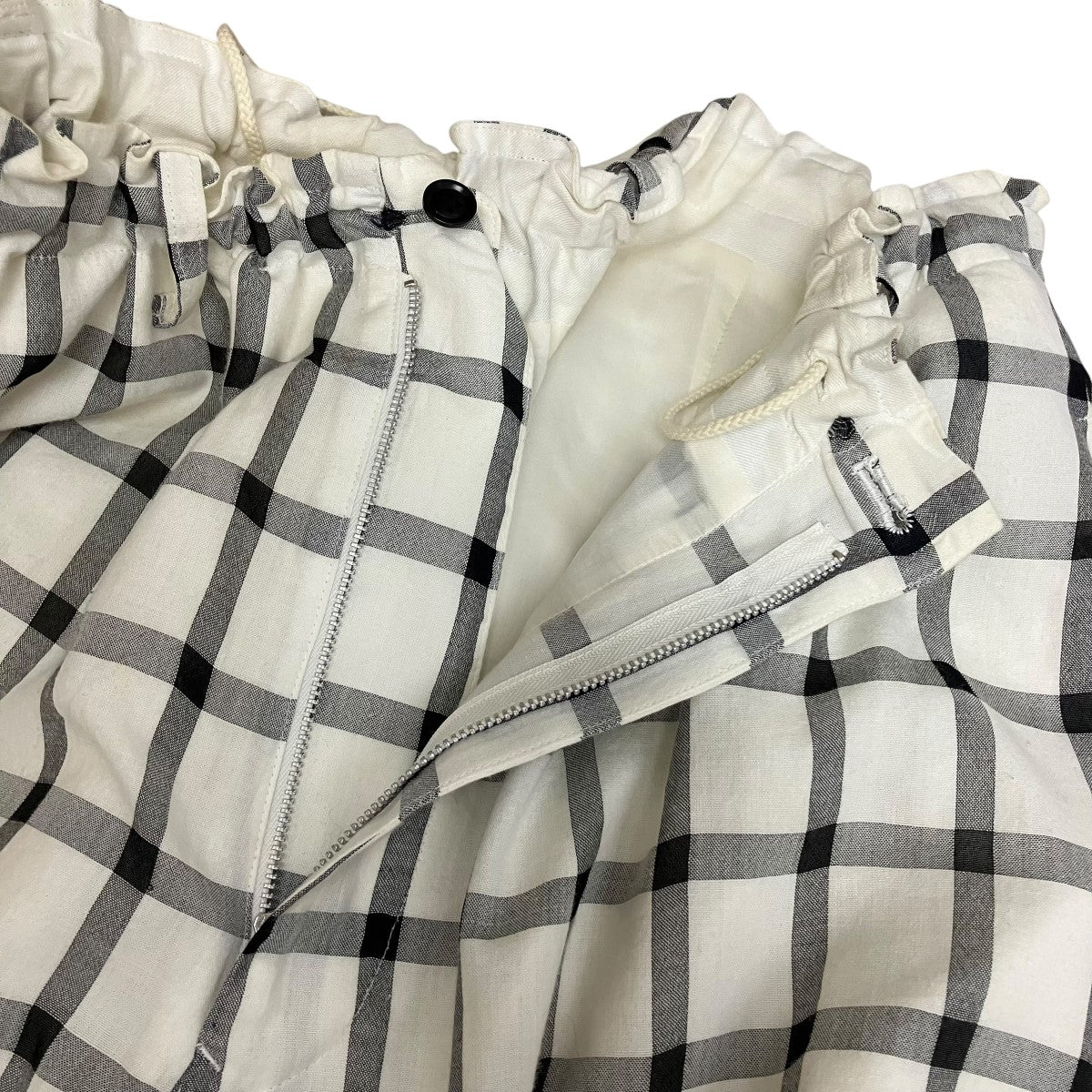 25SSCOTTON CUPRO PLAID PANTSチェックイージーパンツYD-P27-021