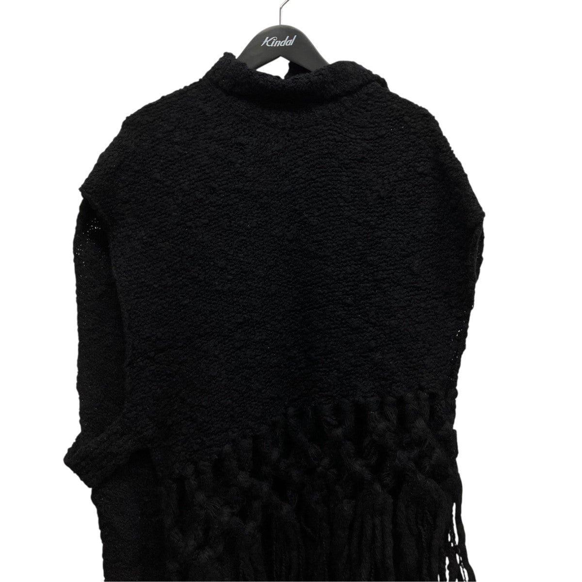 25AWTHICK SLUB JERSEY FRINGE VESTハイネックフリンジニットベストYL-K04-181