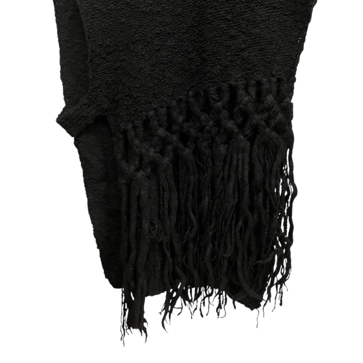 25AWTHICK SLUB JERSEY FRINGE VESTハイネックフリンジニットベストYL-K04-181