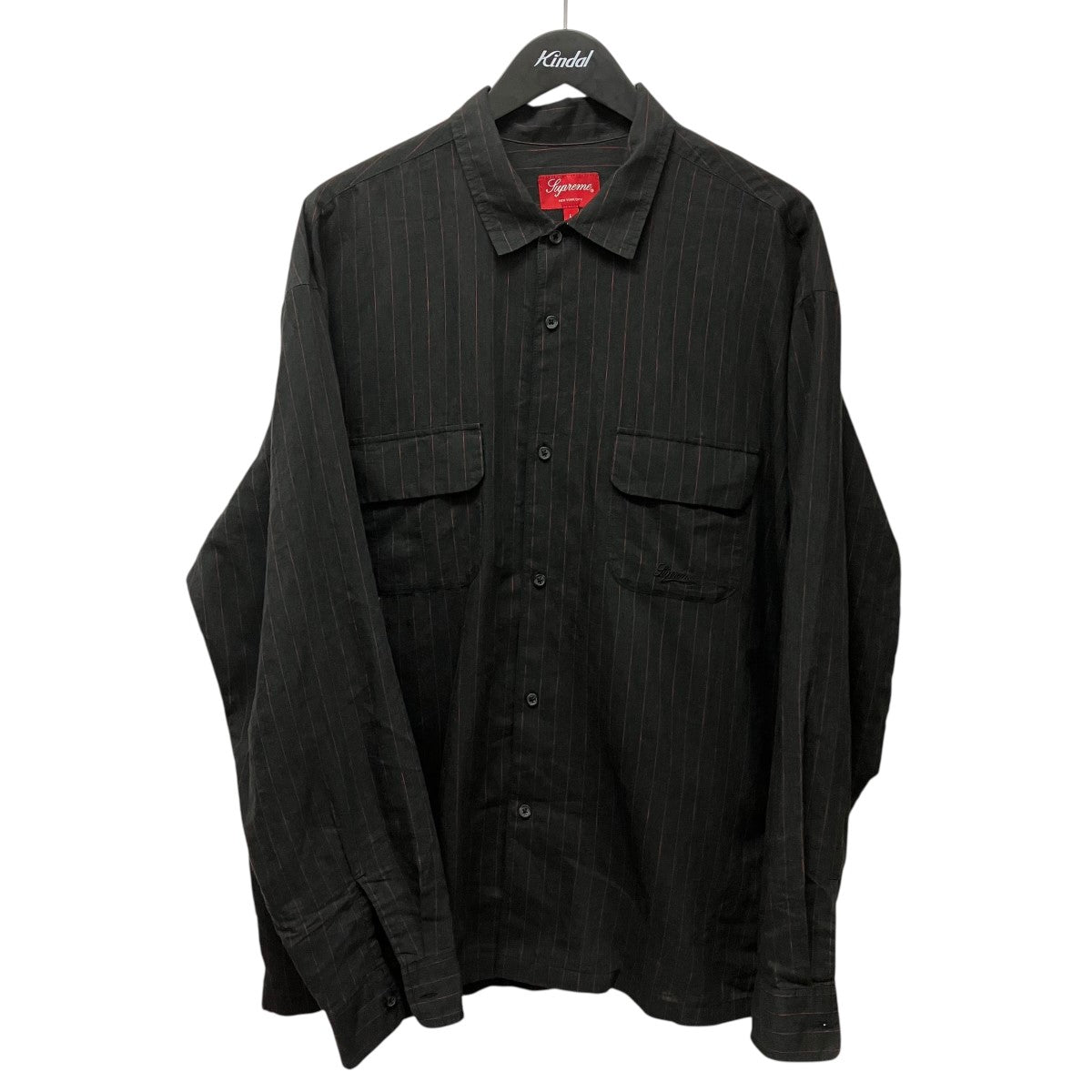 Supreme 23SSPinstripe Linen Shirt長袖ストライプシャツ 古着・中古-1枚目のアイテム画像