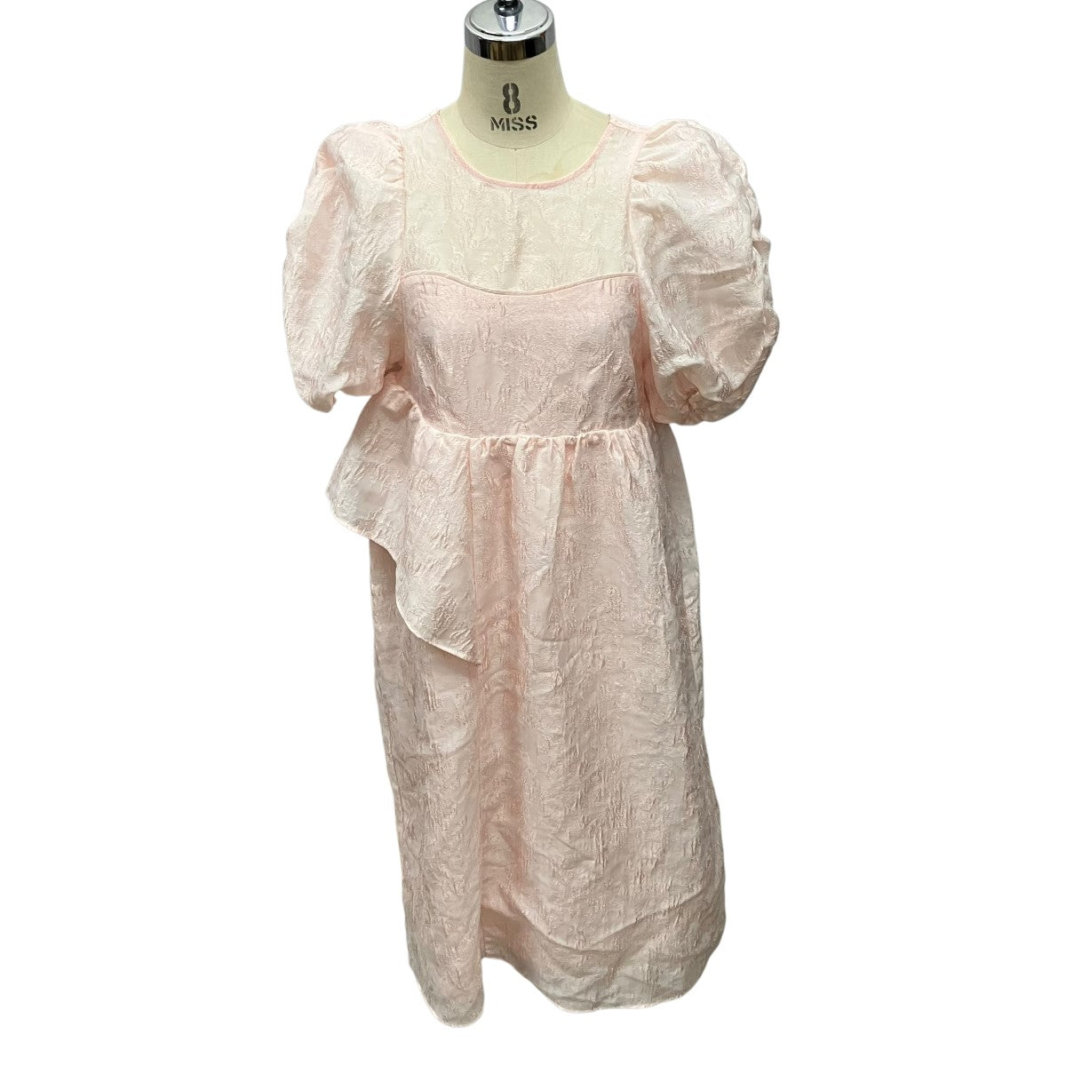 ANDRESD bubble sleeve jacquard dress半袖ジャガードドレス2383-50251-N 古着・中古-1枚目のアイテム画像