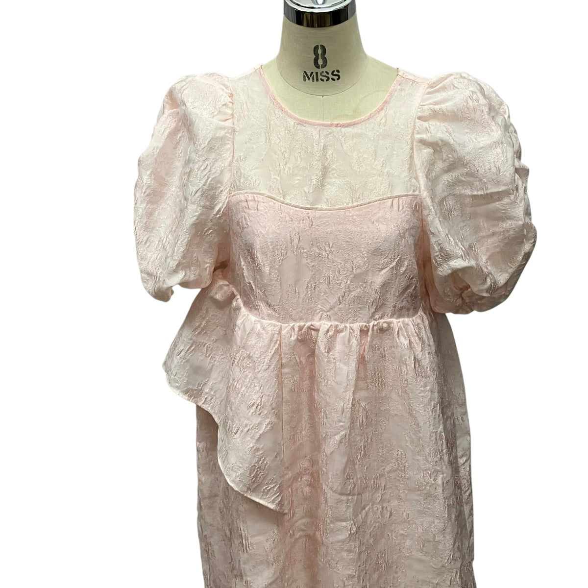 ANDRESD bubble sleeve jacquard dress半袖ジャガードドレス2383-50251-N 古着・中古-4枚目のアイテム画像