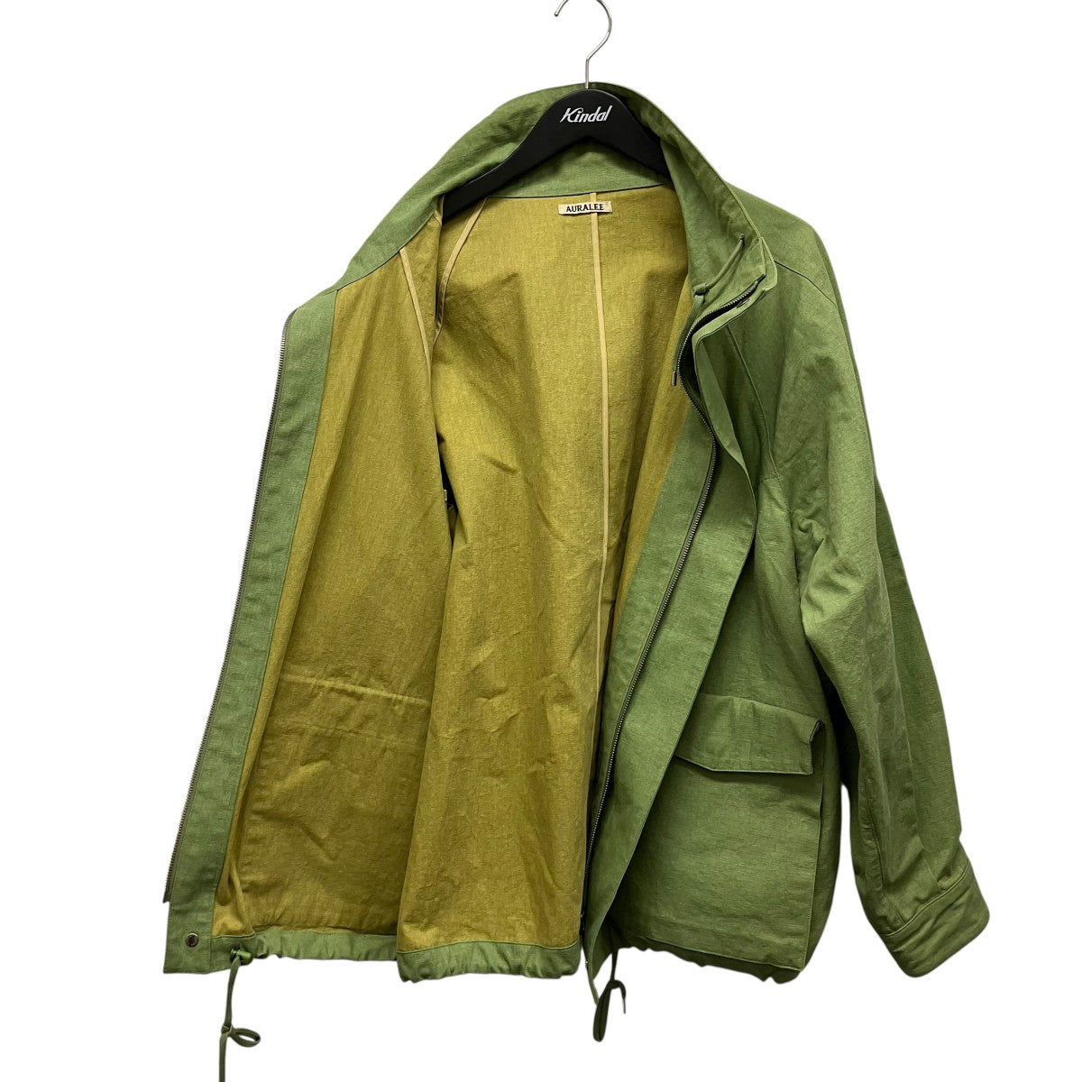 AURALEE 24AWWASHED HARD TWIST CANVAS BLOUSONジップアップジャケットA24SB01OC 古着・中古-3枚目のアイテム画像