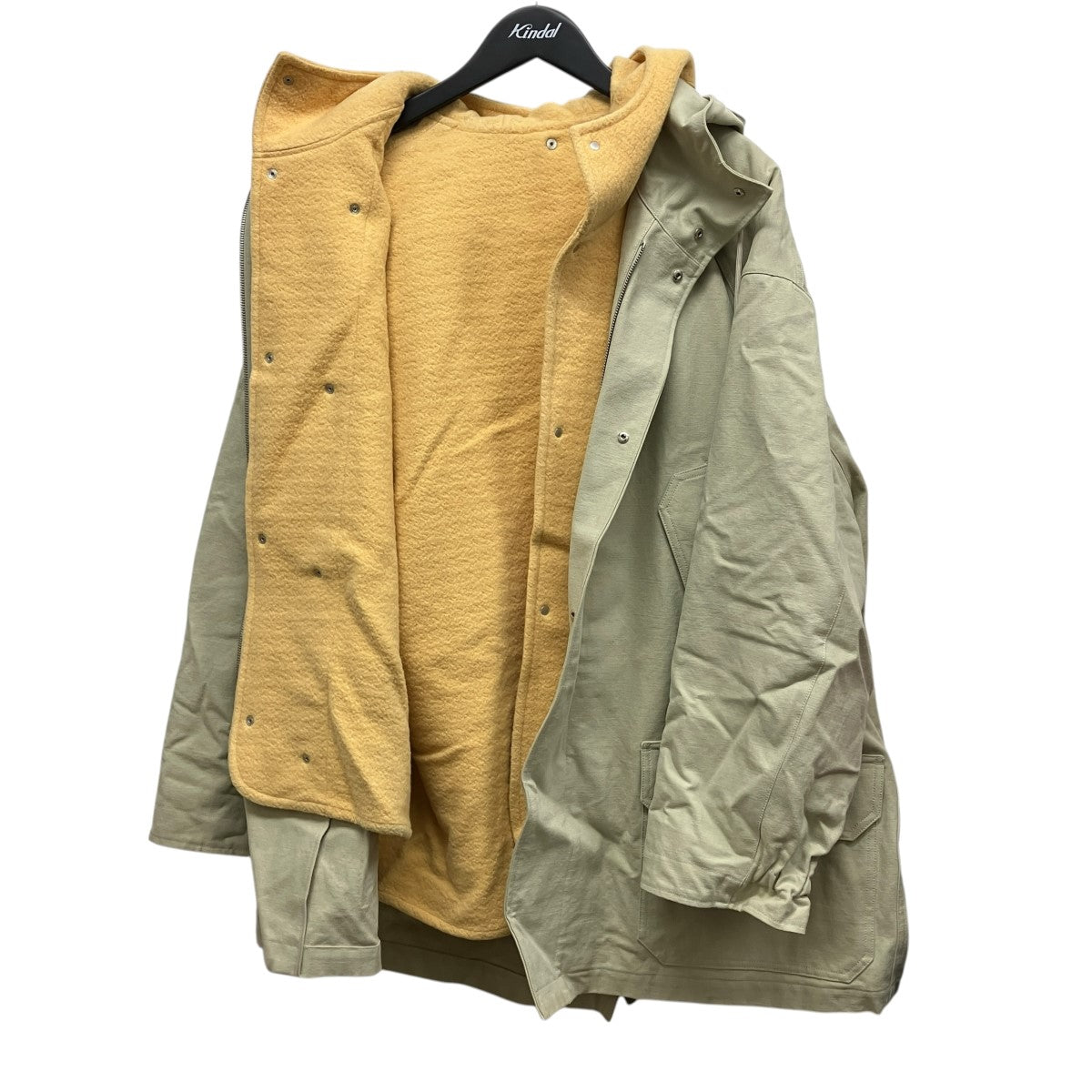 AURALEE 23AWWASHED HEAVY CANVAS LINER COATライナー付ジップアップフーデッドコートA23AC01MN 古着・中古-3枚目のアイテム画像
